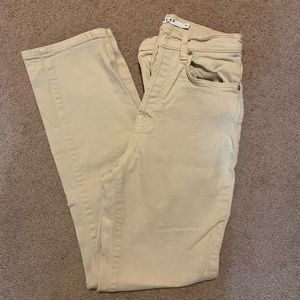 High rise beige jeans